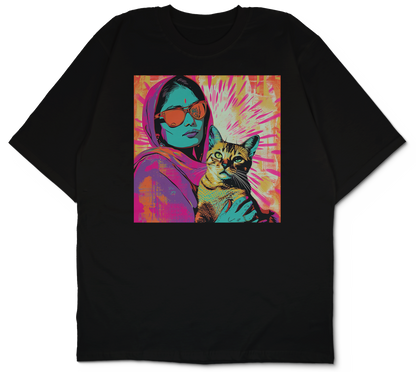 Aesthetic Cat Oversized T-Shirt