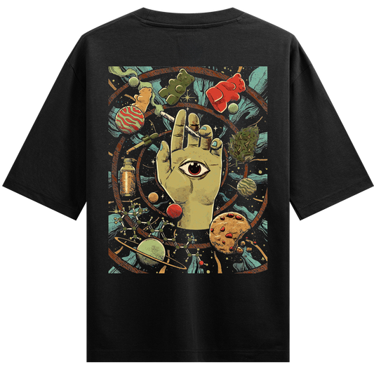 Back Print Psychedelic Eye Art Essential Oversized Tshirt