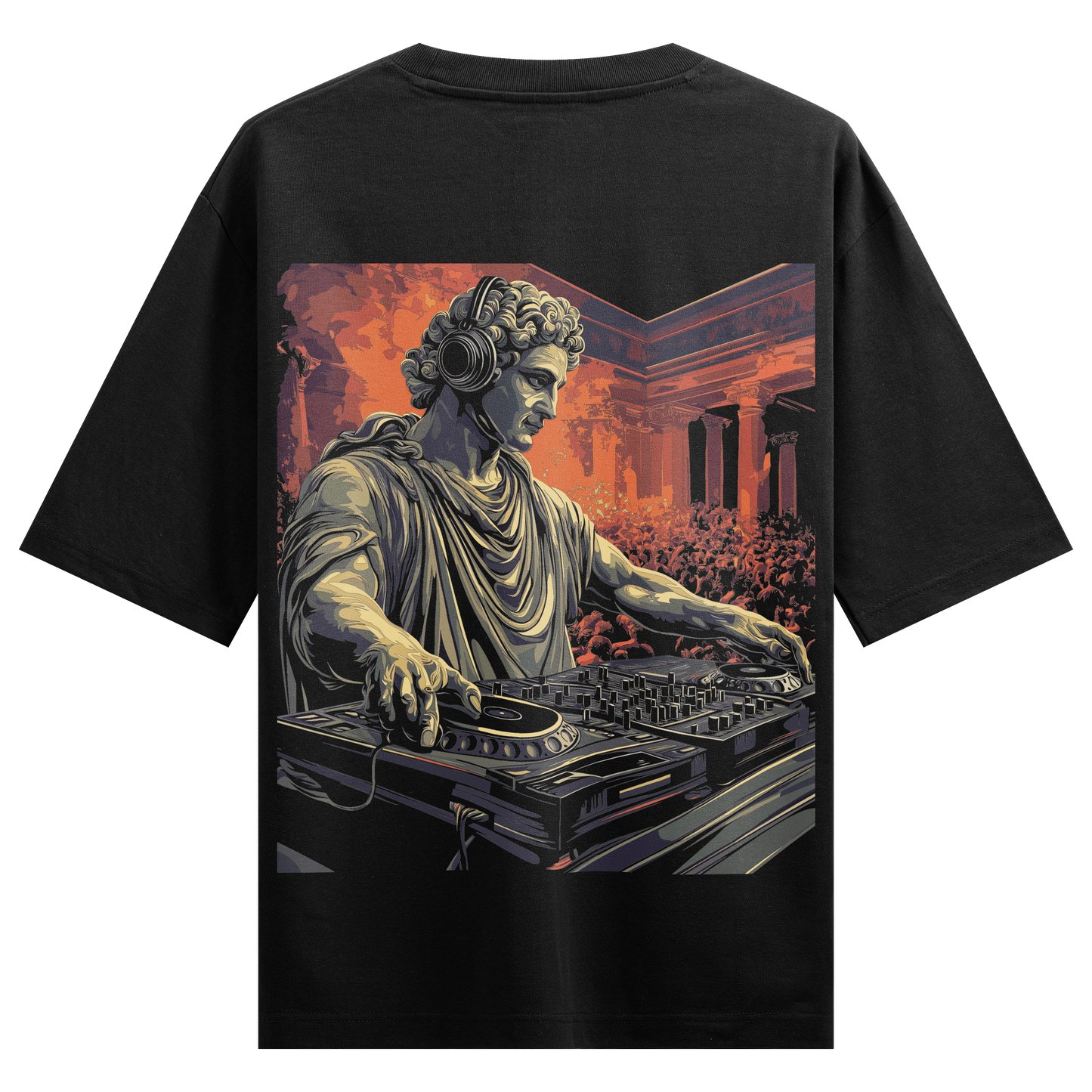 Let there be Techno Back Print Oversized T-Shirt