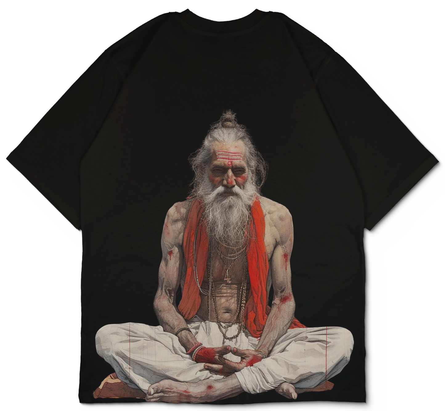 Meditating Sadhu Oversized T-Shirt