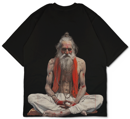 Meditating Sadhu Oversized T-Shirt