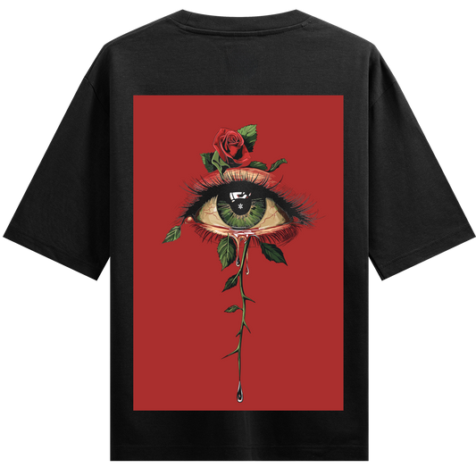 PRDGY Tears And Roses Red Oversized T-Shirt