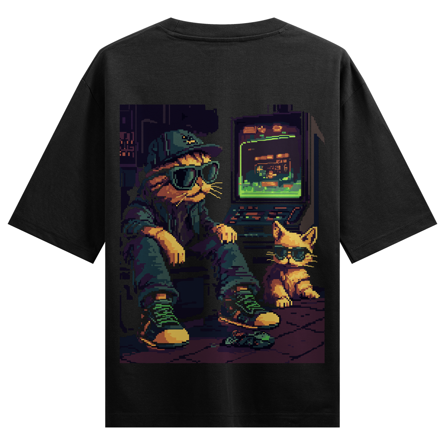 Prdgy 8 bit Gangster Billa Back Oversized T-Shirt