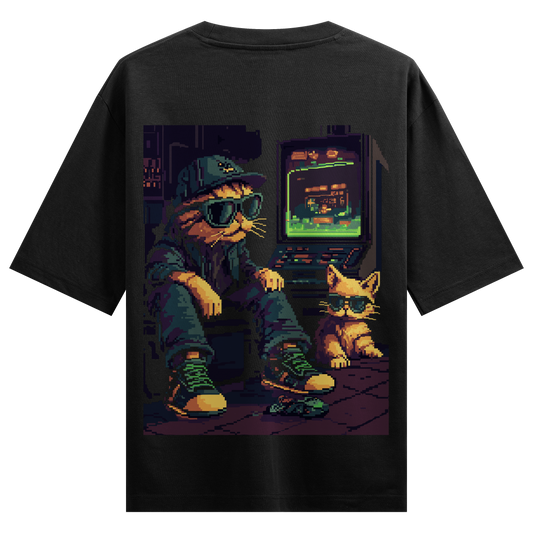 Prdgy 8 bit Gangster Billa Back Oversized T-Shirt