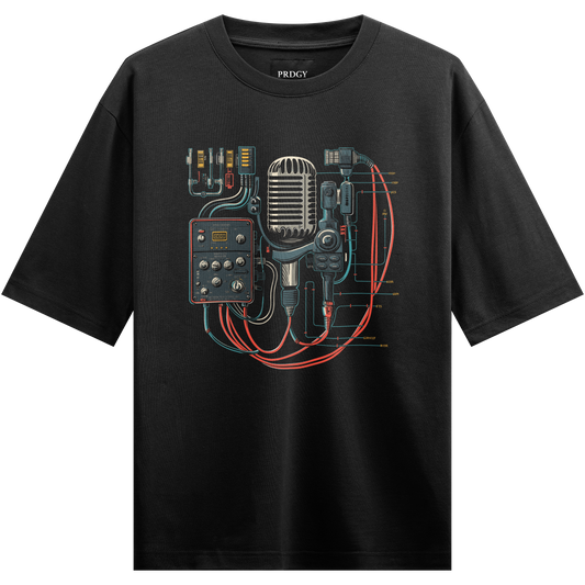 PRDGY Aesthetic Music Console Oversized T-Shirt