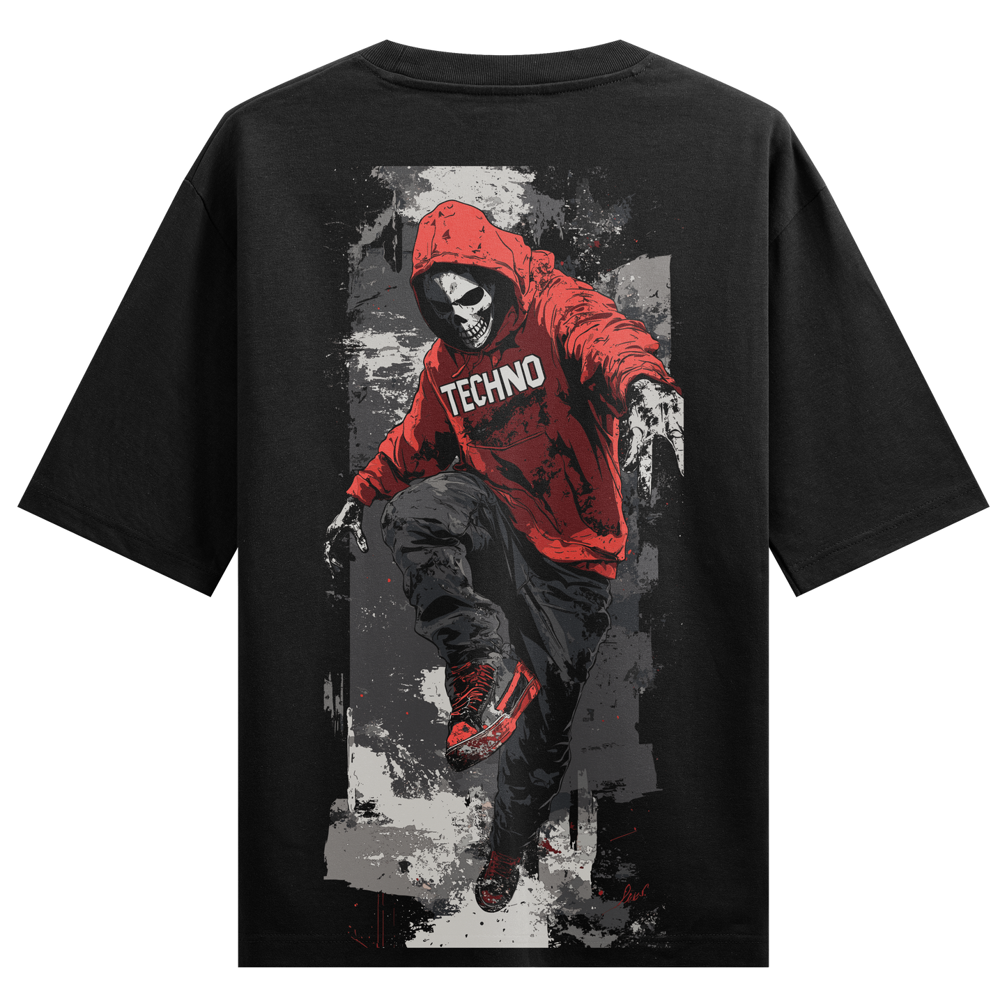 PRDGY Techno Segg Back Print Oversized T-Shirt