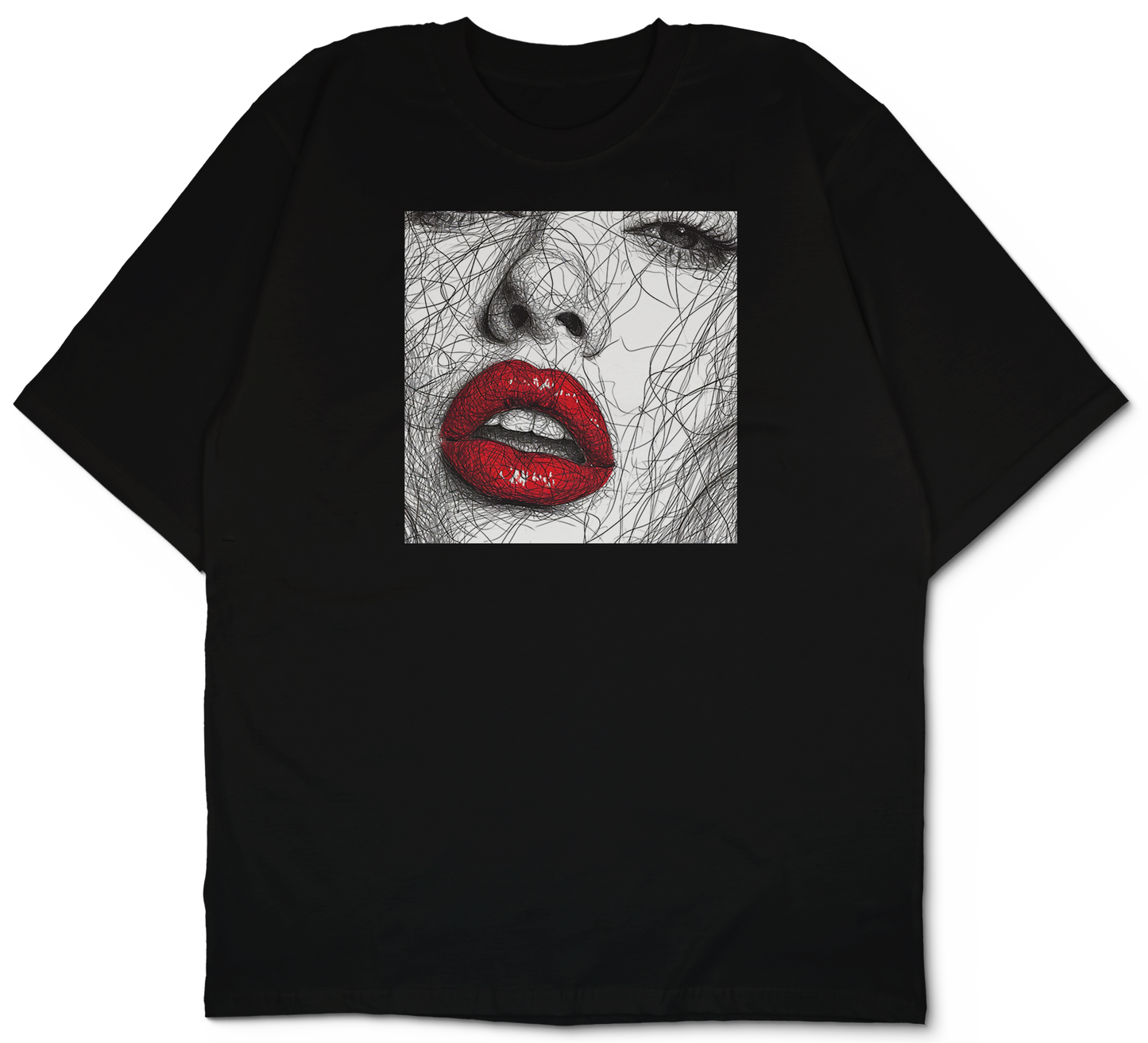 Red Lips Oversized T-Shirt