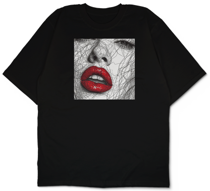 Red Lips Oversized T-Shirt