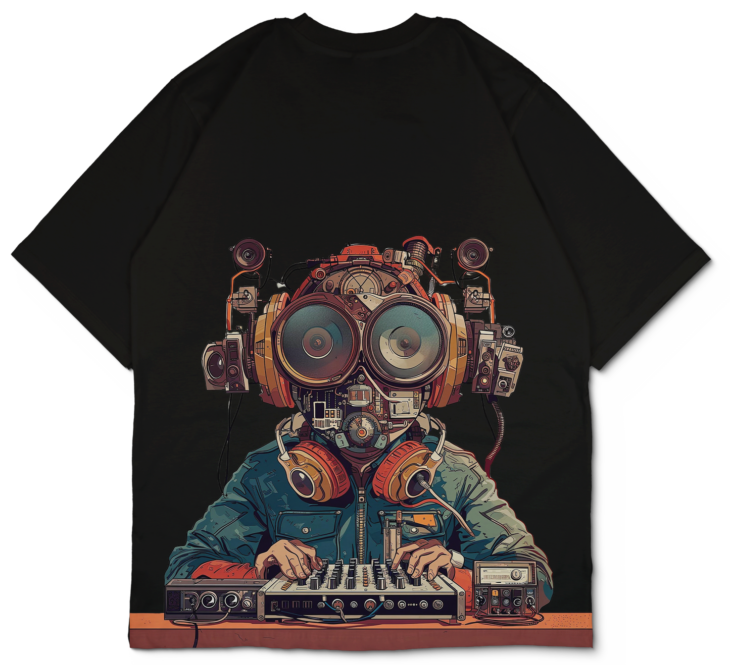 Techno Futuristic Dj Oversized T-Shirt