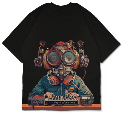 Techno Futuristic Dj Oversized T-Shirt