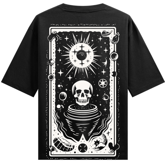 White Skull Back Print Oversized T-Shirt