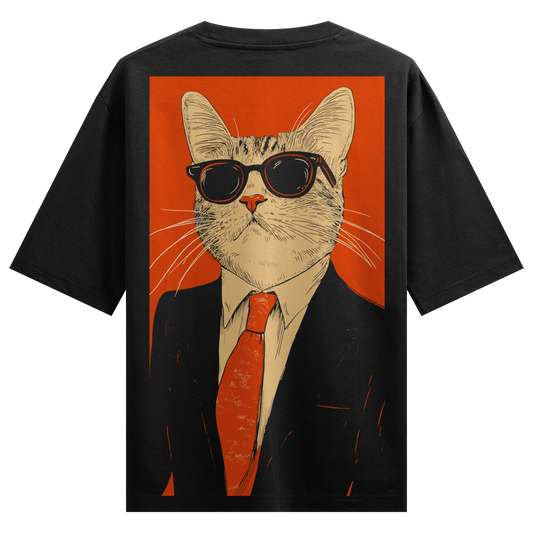 Purrfectly Formal Cat Oversized T-Shirt