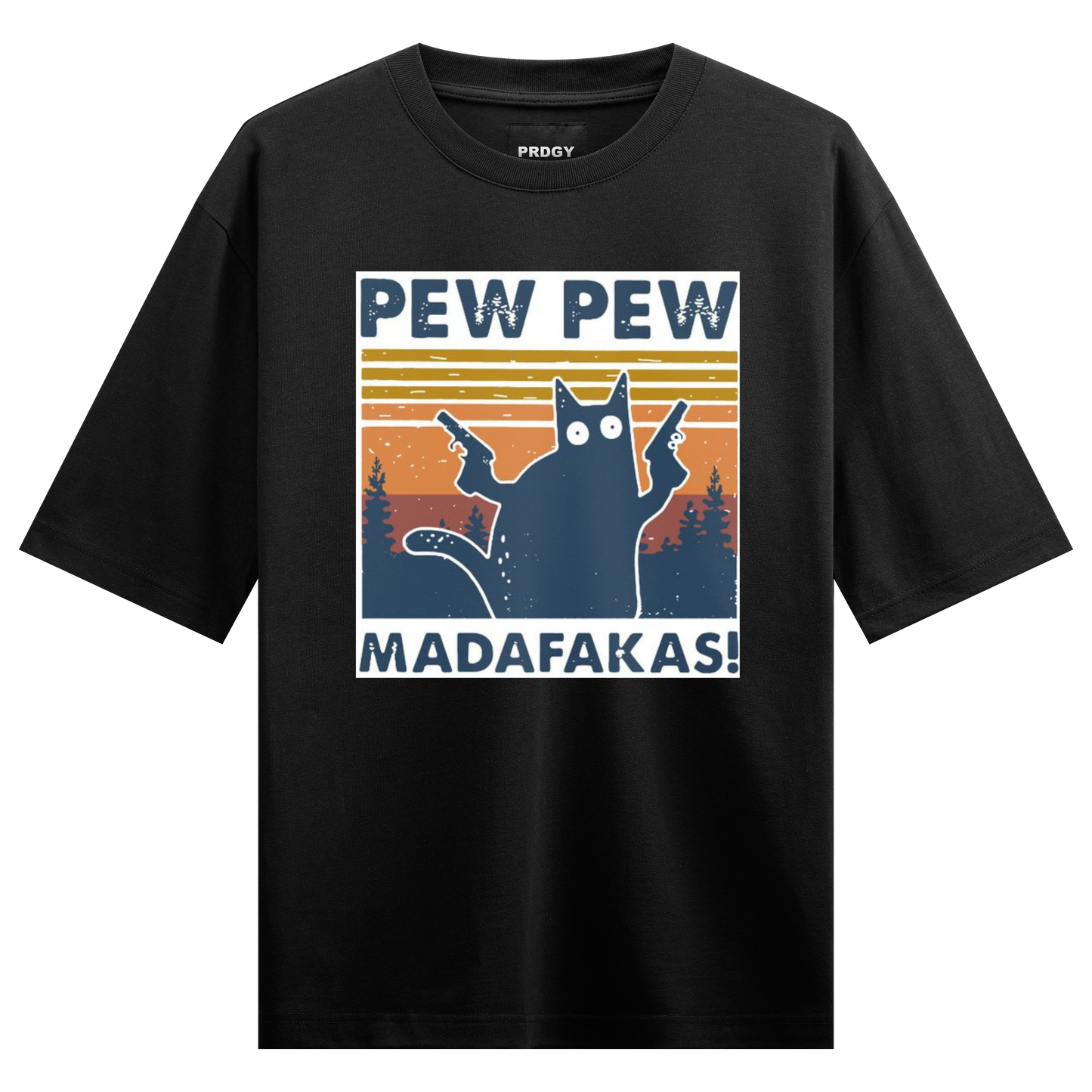 Pew Pew MF Cat Oversized T-Shirt