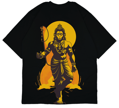 Hanuman Back Print Oversized T-Shirt - PRDGY