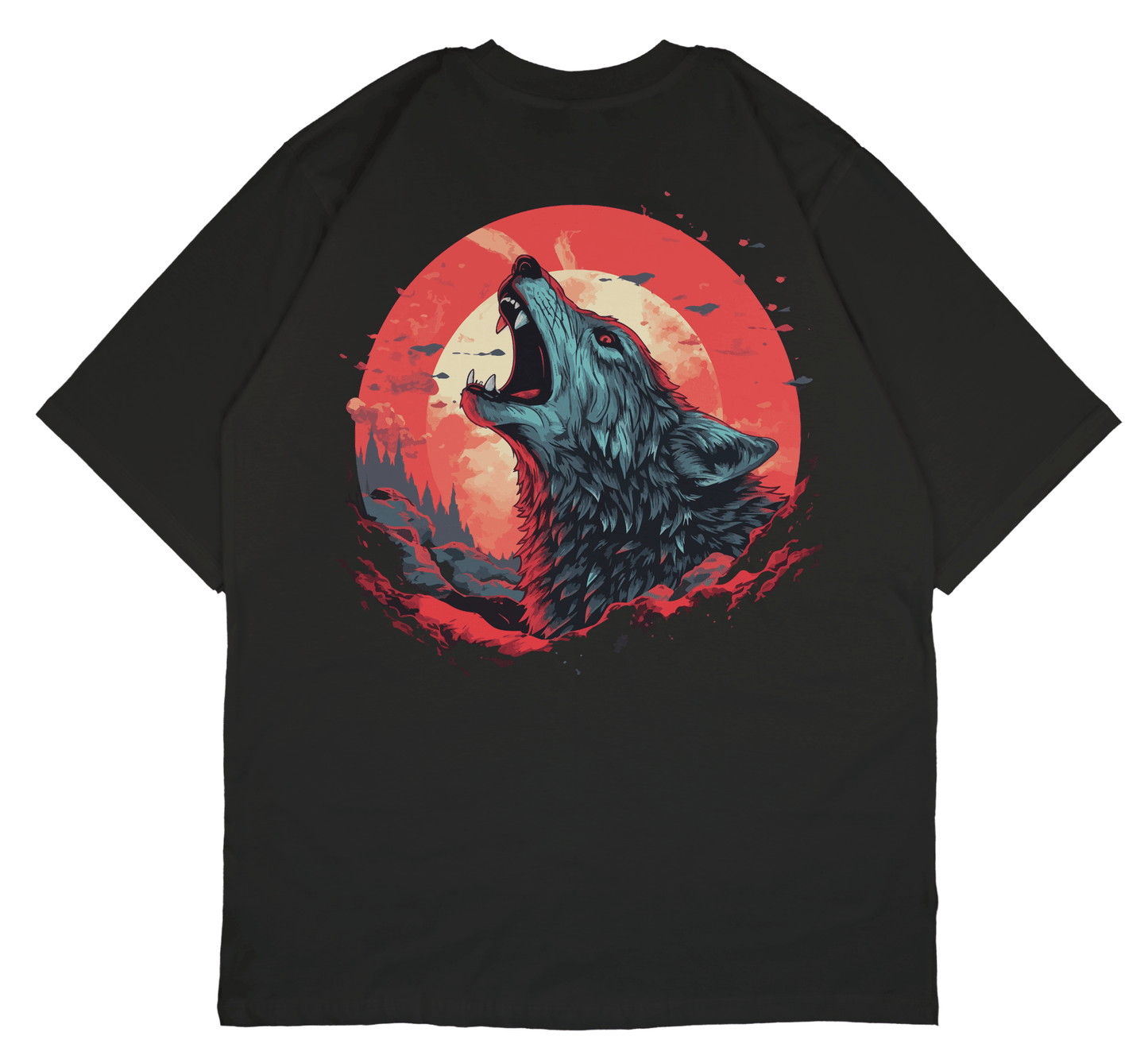 PRDGY Growling Wolf Oversized T Shirt | PRDGY™