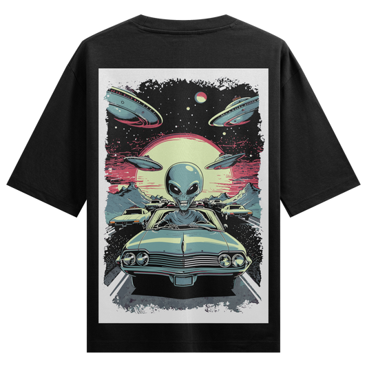 PRDGY UFO Back Print Oversized T-Shirt