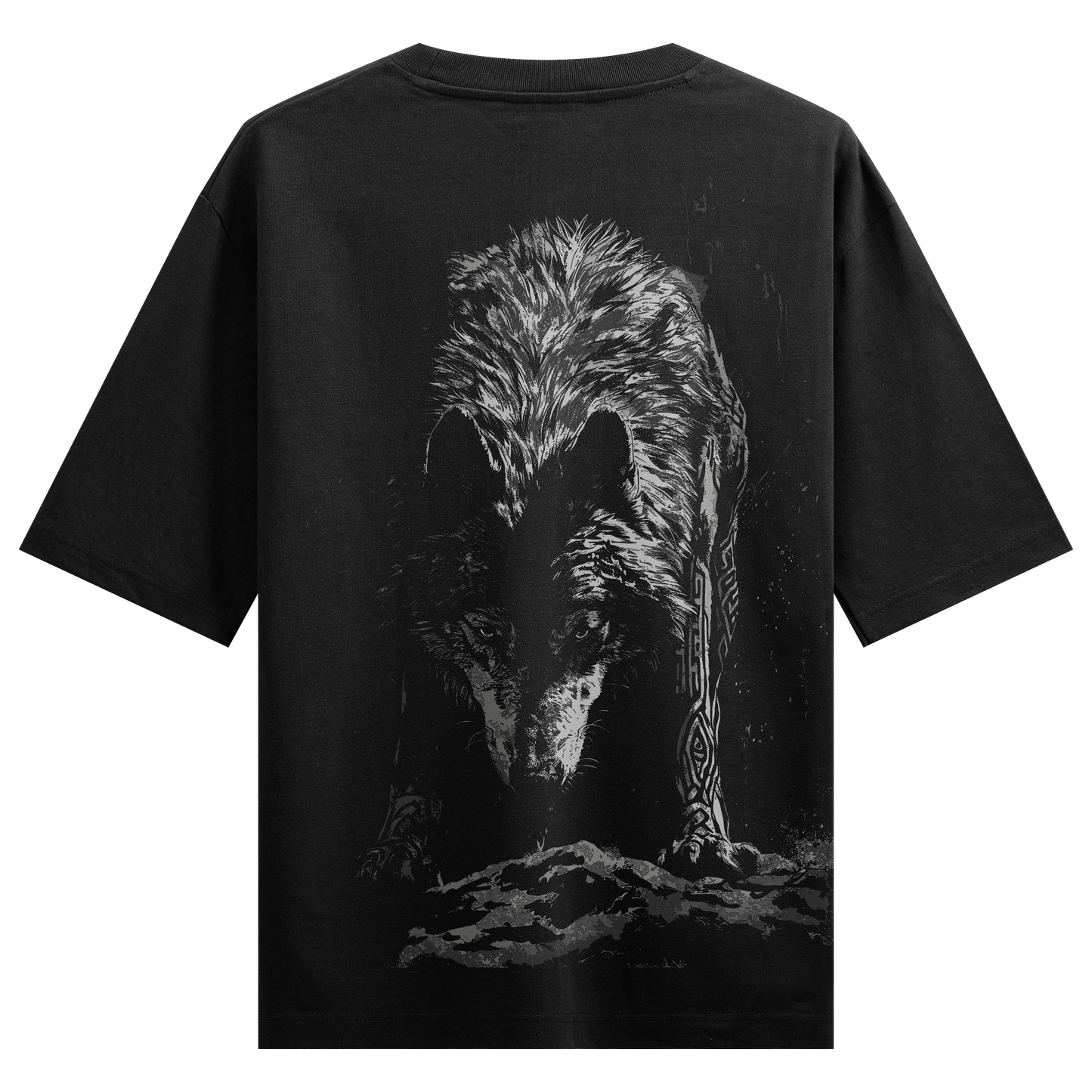 PRDGY Alpha Wolf Back Print Oversized T-Shirt