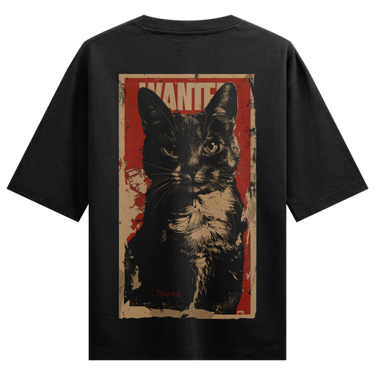 PRDGY Wanted Cat Oversized T-Shirt